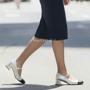 Marc Fisher LTD Marla Metallic Gold Mary Jane Block Heel Shoes Size 10M NWB